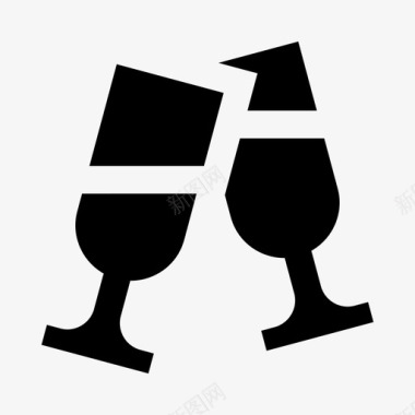 酒杯香槟食品和饮料3图标图标