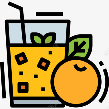 果汁健康30原色图标图标