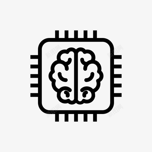 微芯片脑人工智能人工智能计算图标svg_新图网 https://ixintu.com 人工智能 微处理器 智能 机器人 芯片 计算
