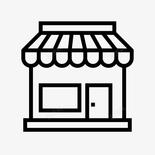 商店商业建筑市场图标svg_新图网 https://ixintu.com 商业建筑 商店 市场 店面 房产 房地产