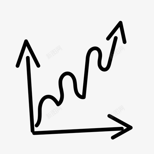 增加箭头图表图标svg_新图网 https://ixintu.com 向上 图表 增加 平滑 手绘 箭头 线条