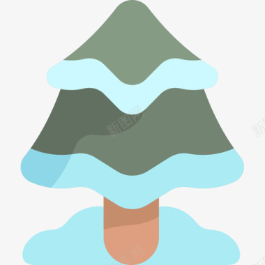 松树冬季运动23平坦图标图标