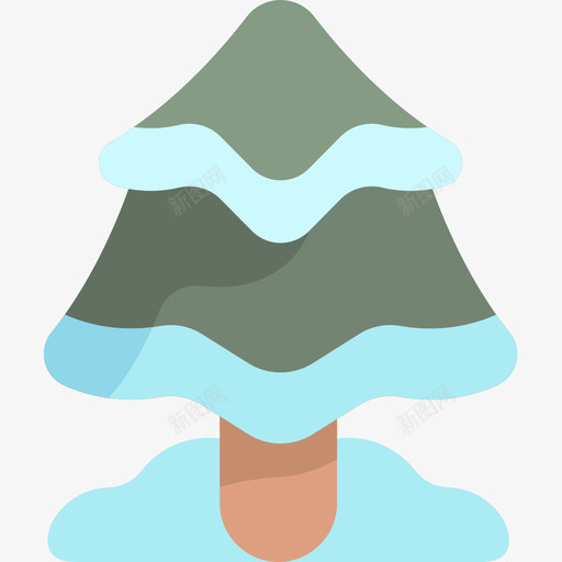 松树冬季运动23平坦图标svg_新图网 https://ixintu.com 冬季运动 平坦 松树