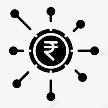 网络货币9字形图标图标