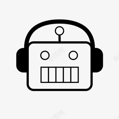 机器人音乐音频耳机图标图标