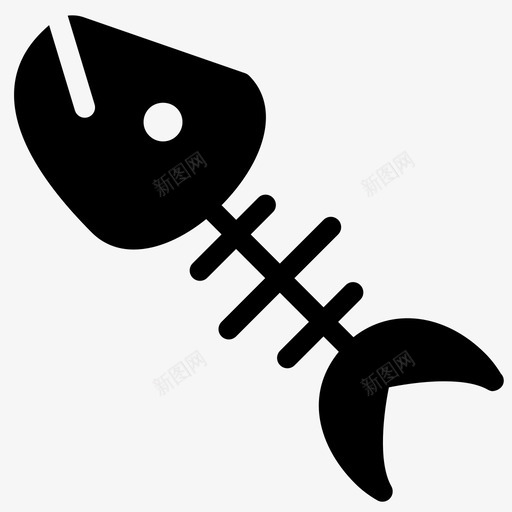 鱼骨猫吃过的鱼图标svg_新图网 https://ixintu.com 吃过 海洋 骨骼 鱼骨