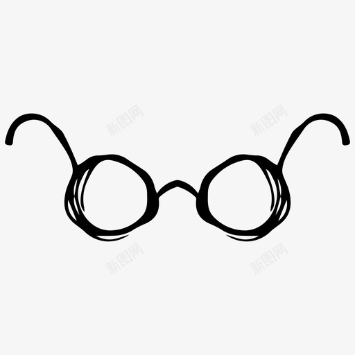 手绘书房风格视觉眼镜图标svg_新图网 https://ixintu.com 手绘书房风格视觉眼镜