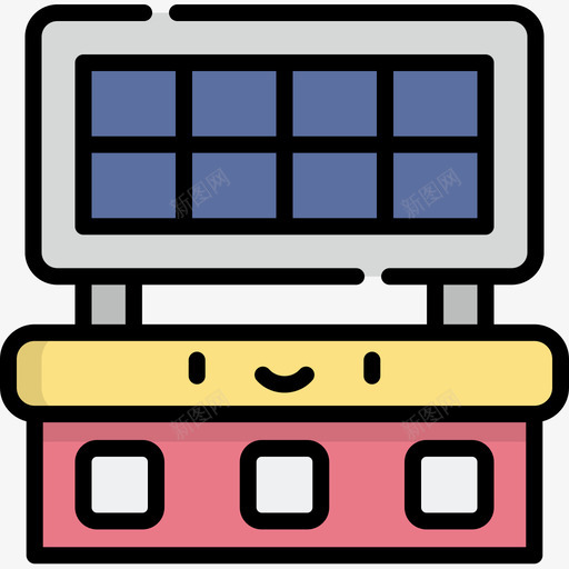 太阳能电池板智能城市7线性颜色图标svg_新图网 https://ixintu.com 城市 太阳能 智能 电池板 线性 颜色