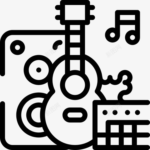 吉他音乐教育176线性图标svg_新图网 https://ixintu.com 吉他 教育 线性 音乐