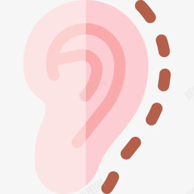 耳朵整形手术14扁平图标图标