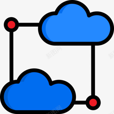 云计算数据和网络管理4线性颜色图标图标