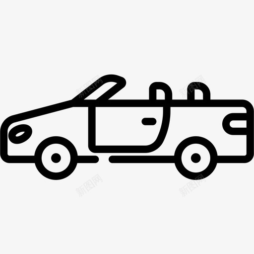 敞篷车车辆和运输11直线型图标svg_新图网 https://ixintu.com 敞篷车 直线型 车辆和运输11