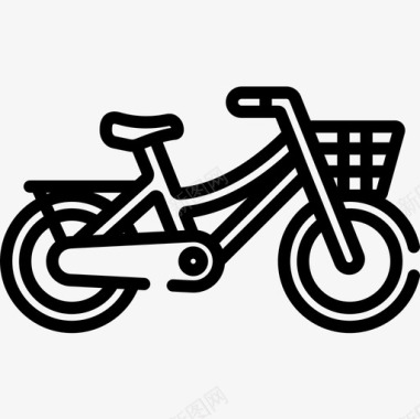自行车荷兰12直线型图标图标