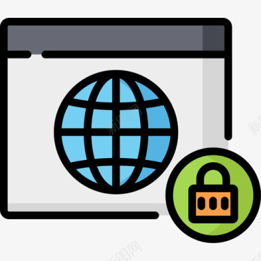 网络保护安全4线性颜色图标图标