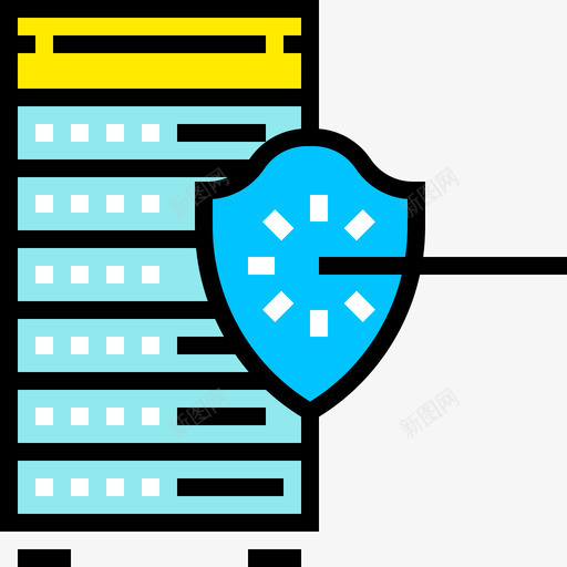 服务器托管云1线性颜色图标svg_新图网 https://ixintu.com 托管 服务器 线性 颜色