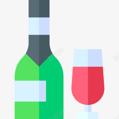 葡萄酒鸡尾酒1平淡图标图标