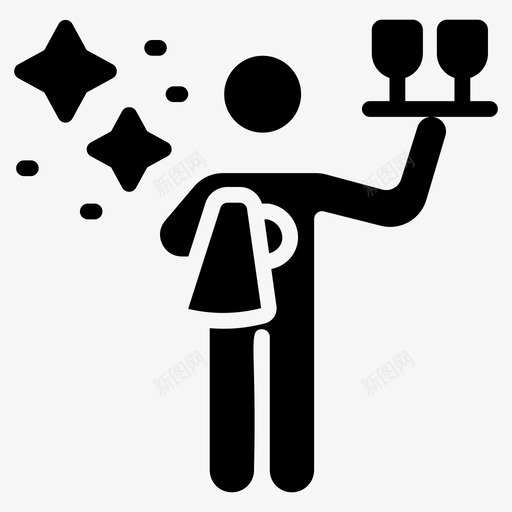 酒保服务员空姐图标svg_新图网 https://ixintu.com 侍者 服务员 派对庆祝符号向量图标集 空姐 酒保