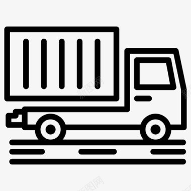 货物交付卡车送货车物流配送图标图标