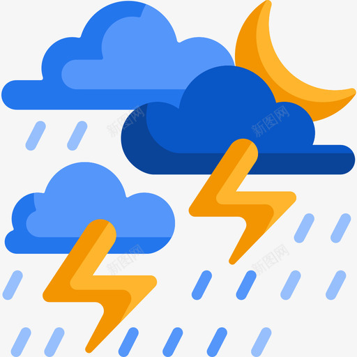 下雨天气196平坦图标svg_新图网 https://ixintu.com 下雨 天气 平坦