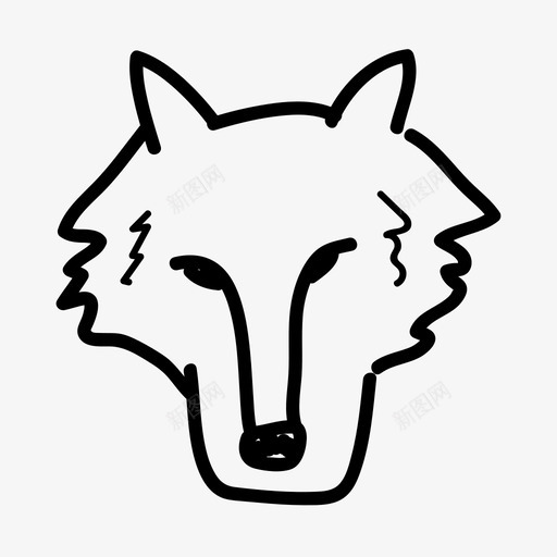 狼动物手绘图标svg_新图网 https://ixintu.com 动物 哺乳动物 哺乳动物手绘 夜间 手绘 狼 野生