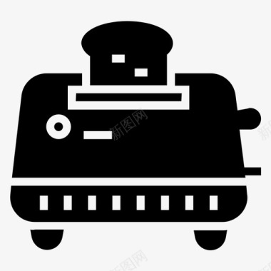 烤面包机设备电子产品三明治烤面包机图标图标