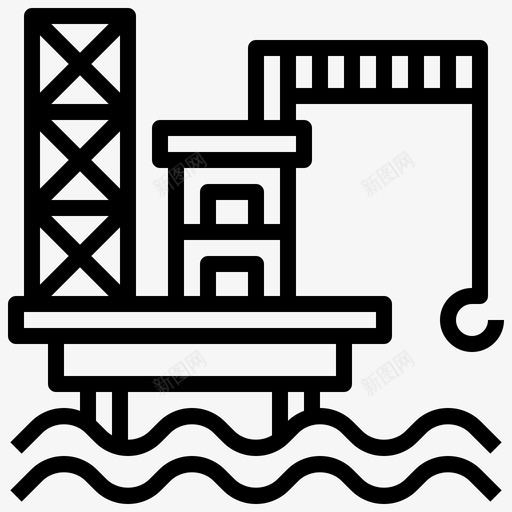 石油平台污染16线性图标svg_新图网 https://ixintu.com 平台 污染 石油 线性