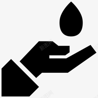 小心水滴手势图标图标