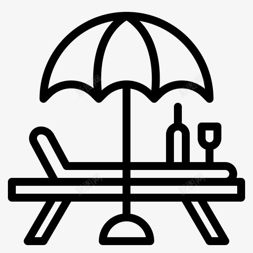 躺椅休息室座位图标svg_新图网 https://ixintu.com 休息室 夏季 座位 海滩 躺椅 轮廓