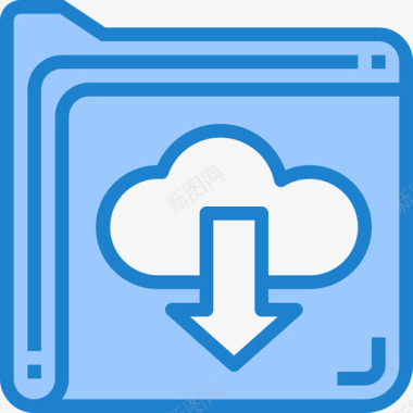 文件夹数据和网络管理5蓝色图标图标