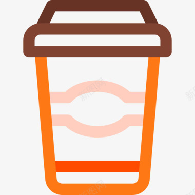 咖啡杯18号咖啡馆线性颜色图标图标