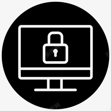 锁定计算机密码保护专用计算机图标图标