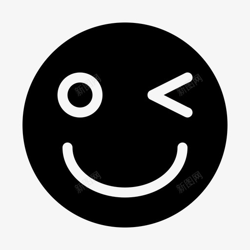 眨眼表情符号感情图标svg_新图网 https://ixintu.com 填充 感情 眨眼 笑脸 符号 表情