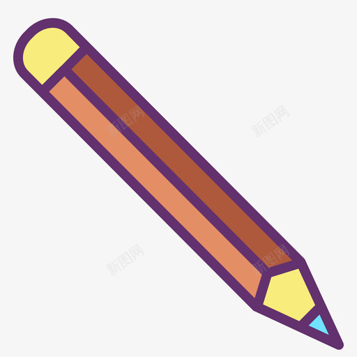 铅笔教育195线性颜色图标svg_新图网 https://ixintu.com 教育 线性 铅笔 颜色