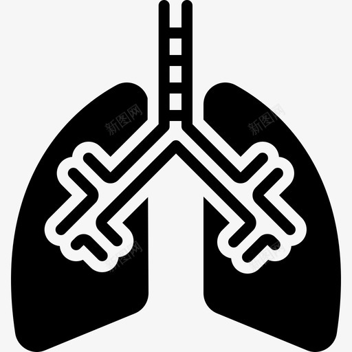 肺支气管呼吸图标svg_新图网 https://ixintu.com 呼吸 支气管 气管