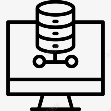 监视器网络主机31线性图标图标