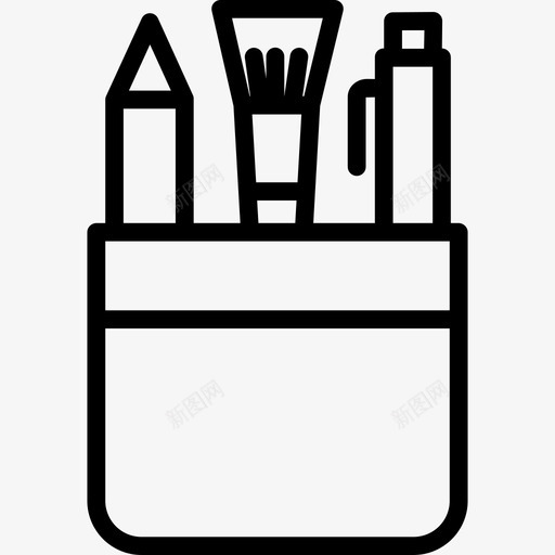 铅笔盒创意3直线型图标svg_新图网 https://ixintu.com 创意 直线 线型 铅笔盒