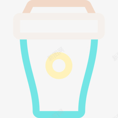 冷咖啡40号吧台线性颜色图标图标