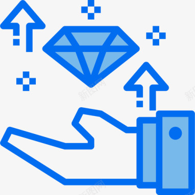 钻石商业动机14蓝色图标图标