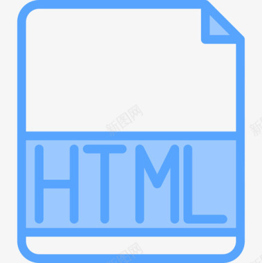 Html文件扩展名5蓝色图标图标
