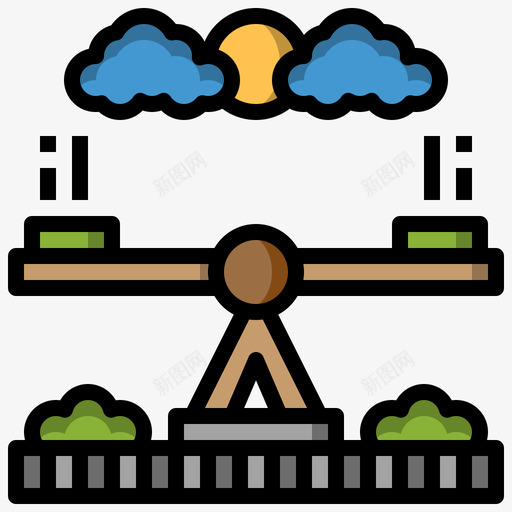 跷跷板14号村直线颜色图标svg_新图网 https://ixintu.com 14号村 直线 跷跷板 颜色