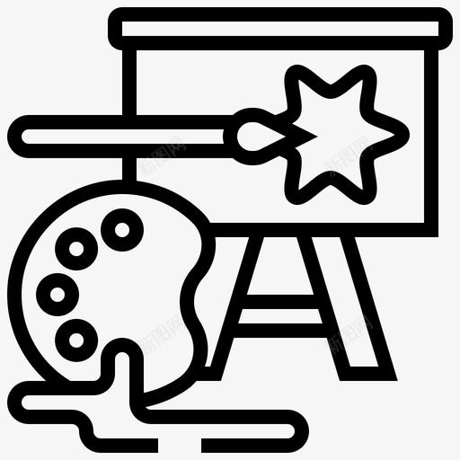 绘画艺术黑板图标svg_新图网 https://ixintu.com 插图 教育 画家 线路 绘画 艺术 设计 黑板