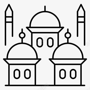 清真寺伊斯兰教月亮图标图标