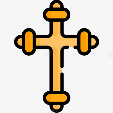 十字架宗教信仰29直线颜色图标图标