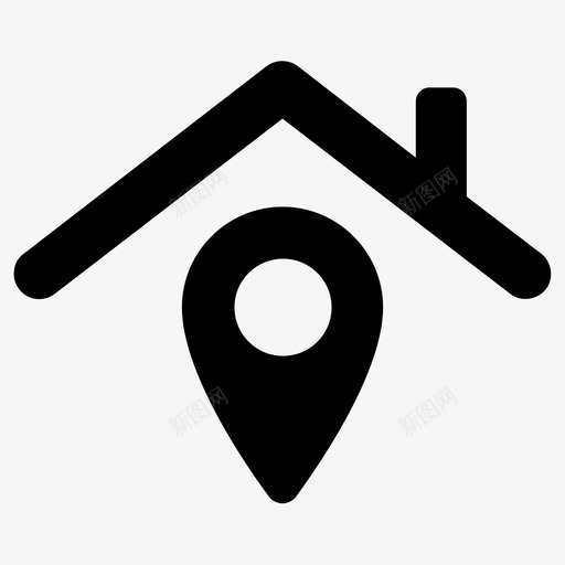 地点家房子图标svg_新图网 https://ixintu.com 位置 地点 家 房子