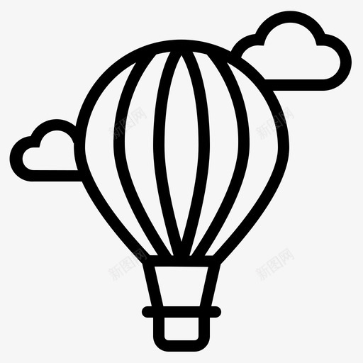 热气球飞行降落伞图标svg_新图网 https://ixintu.com 旅行 热气球 降落伞 飞行