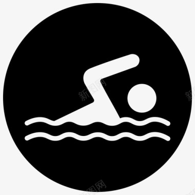 水上运动游泳野营图标图标