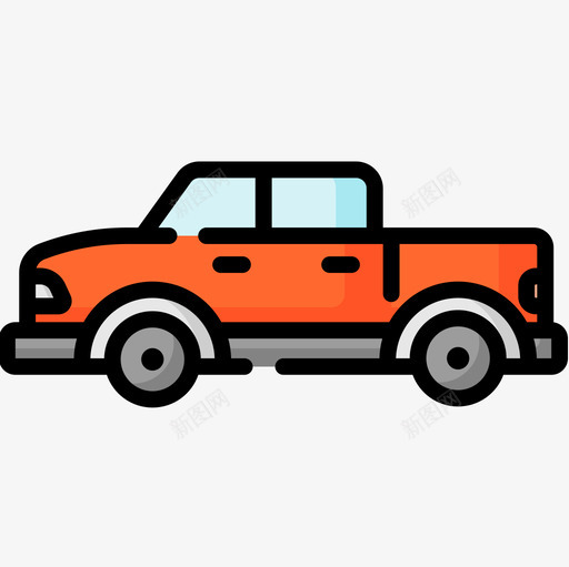 皮卡车辆和运输12线性颜色图标svg_新图网 https://ixintu.com 皮卡 线性 车辆 运输 颜色