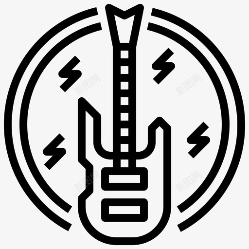 低音吉他音乐80线性图标svg_新图网 https://ixintu.com 低音吉他 线性 音乐80