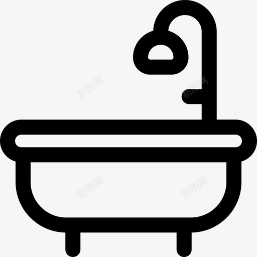 浴缸水管工15线性图标svg_新图网 https://ixintu.com 水管 浴缸 管工 线性