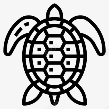 海龟海洋塑料污染概述图标图标